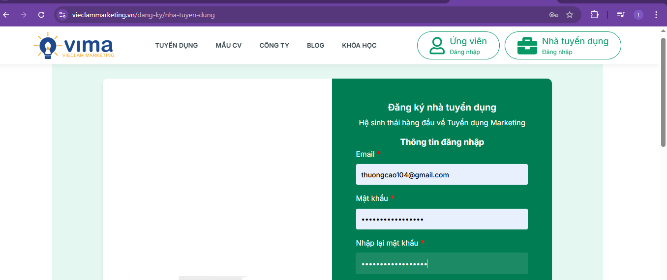 Bước 3: Nhập thông tin đăng nhập